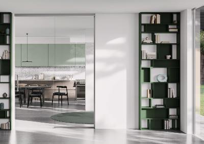 Kit complet pour porte coulissante LM PORTA PRO - 1 vantail + 1 fixe - Fixation Plafond