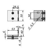 Clame Quadrat simple - Fixation murale - 50x50mm