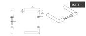 Paire de béquilles tubulaires à angle droits CASMA 15613 pour boitier serrure
