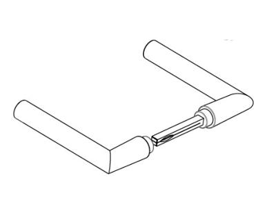 Paire de béquilles tubulaires à angle droits CASMA 15613 pour boitier serrure