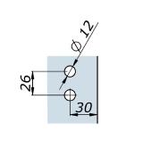 Clame Quadrat simple - Fixation murale - 50x50mm