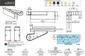 Penture haute à axe déporté CASMA 42812 - DIN L - 165x50 - Retrait V15mm - Déport 52mm