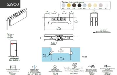 Penture haute à axe décentré CASMA 42900 - 140x45
