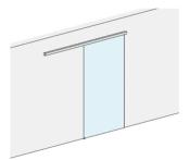 Kit complet pour porte coulissante LM PORTA PRO - 2 vantaux - Fixation Plafond