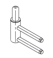 Gond D10 CASMA 19315 - Fixation par 2 tiges D7 E-axe 22mm