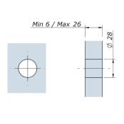 Vis articulée Lg 95mm - SV - Tete dépassante D60mm - Fixation avant