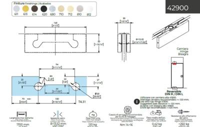 Penture haute à axe décentré CASMA 42900 - 165x50