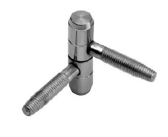 Charnière AGB Mod. 119 avec 2 pins - Inox - Pour porte en bois