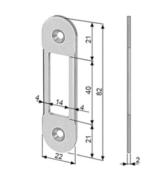 Plaque de gâche - 22x82x2mm - Pour EASY-MATIC