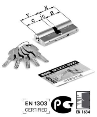 Cylindre de porte AGB SCUDO 9000 - Clé-Clé