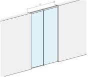 Kit complet pour porte coulissante LM PORTA PRO - 1 vantail + 1 fixe - Fixation Plafond