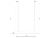 Profil U alu 30x20x30x2