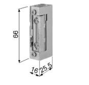 Gâche électrique AGB symétrique 2102 12V-24V Lg 66mm x 16mm - Pour serrure mécanique