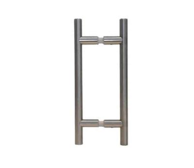 Paire de barre de tirage carrée 25x25 - Type T pour porte en verre 