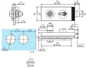 Serrure pene L CASMA 15100 QUADRA - Retrait V17mm - Cyl. Euro - 165x68