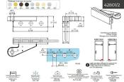 Penture haute à axe déporté CASMA 42801 - DIN R - 165x50 - Déport 52mm