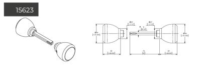Paire de boutons D50 CASMA 15623 pour boitier serrure