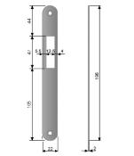 Plaque de gâche - 22x196x2mm RH - Pour AGB CENTRO LATCH