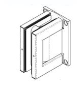 Charnière hydraulique LATUS 4LC1G Verre feuilleté - Fixation murale - Aile centrée
