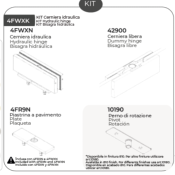 Charnière hydraulique KIT FRENUM pour porte en verre - Pose décentrée