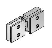 Charnière Quadrat double décalée - Fixation Verre/Verre- 50x50mm
