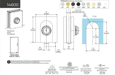 Serrure avec axe D11 CASMA 14600 - Clé - 53x65