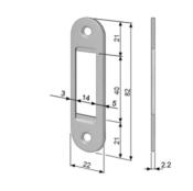 Plaque de gâche - 22x82x2,2mm - Pour AGB EASY-FIX ajustable