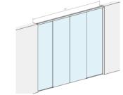 Kit complet pour porte coulissante LM PORTA PRO - 2 vantaux + 2 fixes - Fixation Plafond