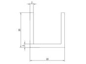 Profil U alu 20x20x20x2